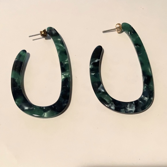 Acrylic Drop Hoop Earrings - Picture 1 of 2
